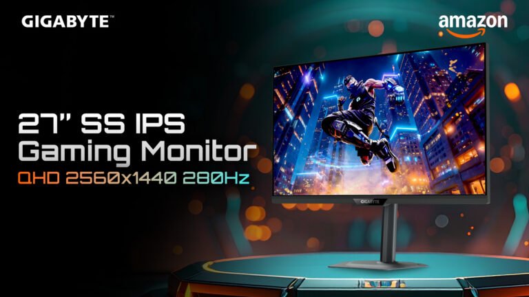 The GIGABYTE M27Q2 gaming monitor features a stunning 27-inch SS IPS display with 210 Hz refresh rate, delivering vibrant colours and exceptional colour accuracy for an immersive UK gaming experience