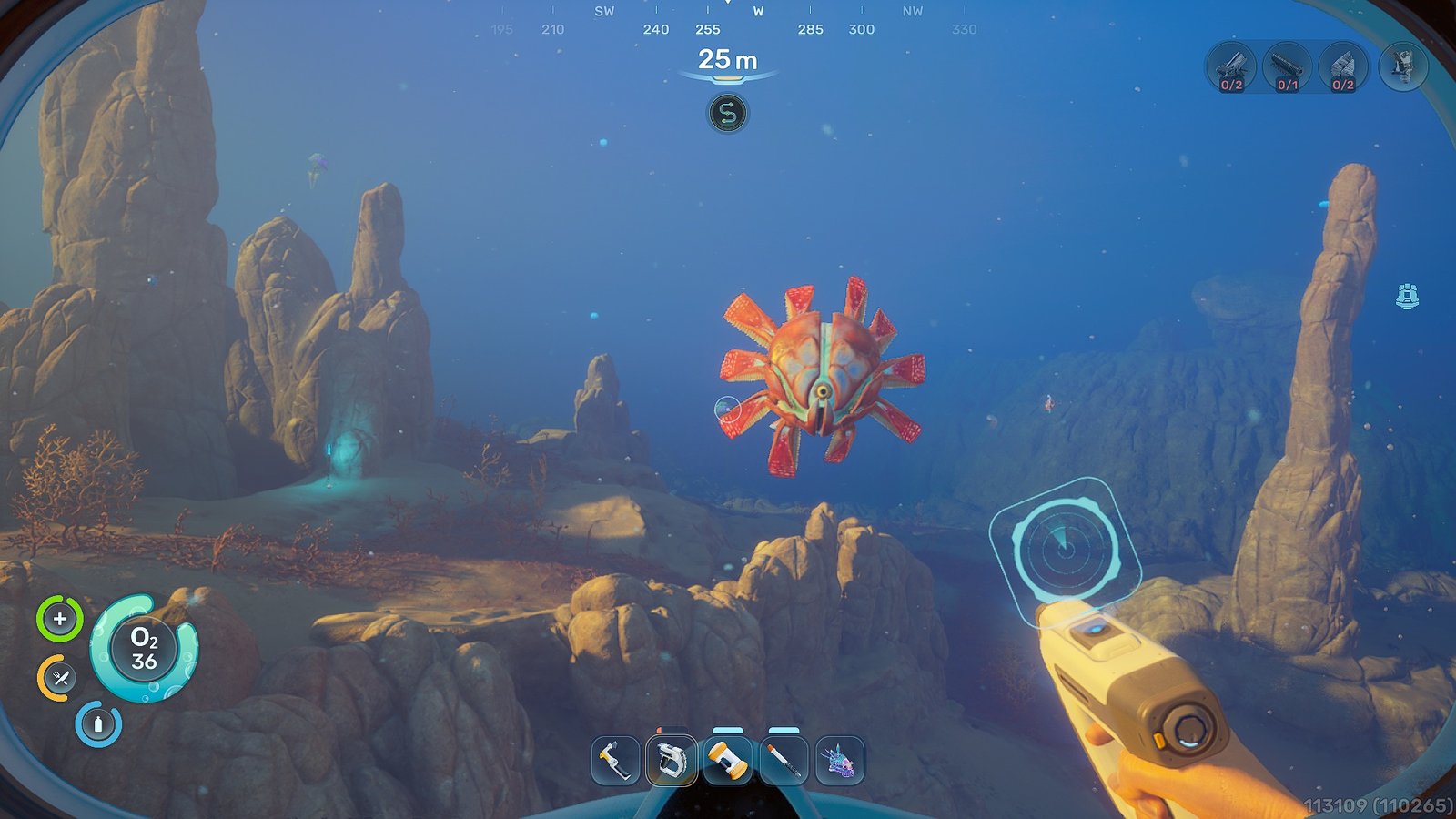 Subnautica 2 featured image: a screenshot of the alien ocean with a submarine in the distance, showcasing the game's vibrant colour palette and immersive gameplay, with a focus on the primary keyword Subnautica 2