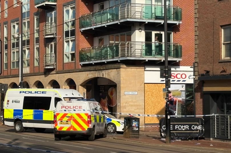 A woman has been shot dead outside a Sheffield bar, with a police cordon in place and two arrests made in Stockport, highlighting the need to address violent behaviour in our communities, particularly during Bank Holidays