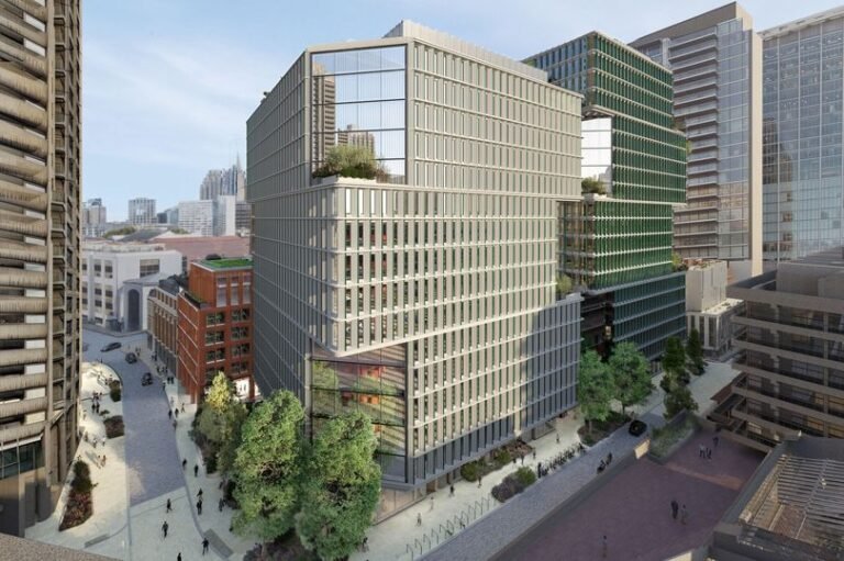 A vacant office block opposite the Barbican Centre, soon to be demolished and replaced with a modern 20-storey building, bringing new life and vitality to the area, with a focus on redevelopment and urban regeneration