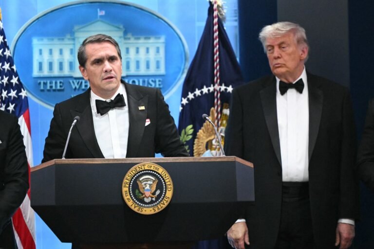 Acting AG Todd Blanche speaking about Trump's possible prison sentence, with a serious expression, highlighting the gravity of the situation and the potential consequences for the former President, as the nation prepares for the 2024 election