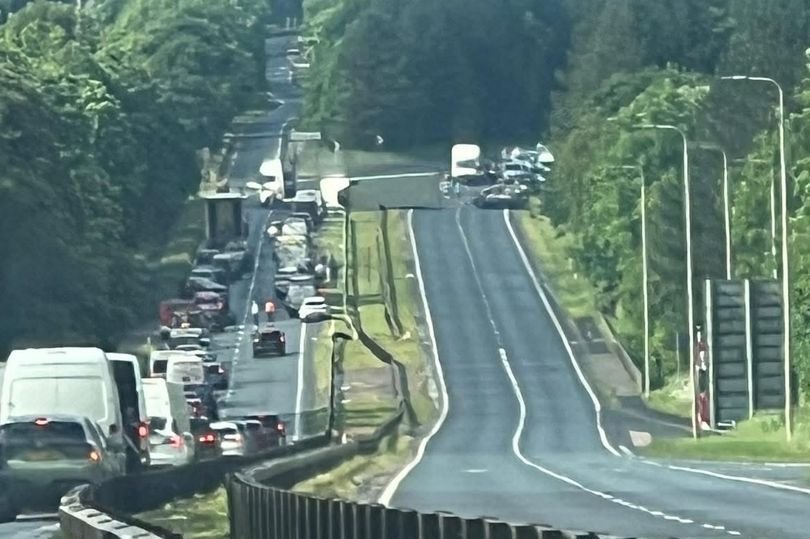 A1 crash scene with emergency services and damaged vehicles, highlighting the importance of road safety and responsible driving behaviour