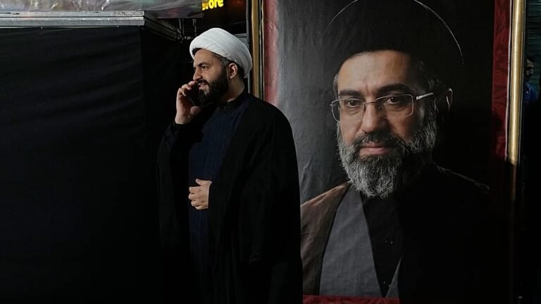 Iran's leader, the Ayatollah, delivers a statement about the country's decisive blow against its malicious enemy, a significant development in the ongoing conflict, with the Iranian flag waving in the background, symbolising the country's behaviour and stance