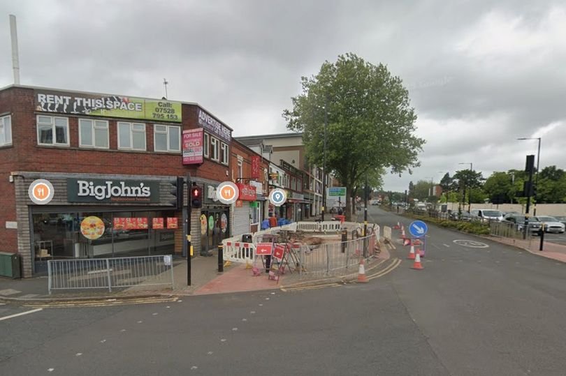 A photo of the Big John's franchise in Birmingham, with a caption that reads 'Franchise found flouting employment laws, employing illegal workers and paying below minimum wage'