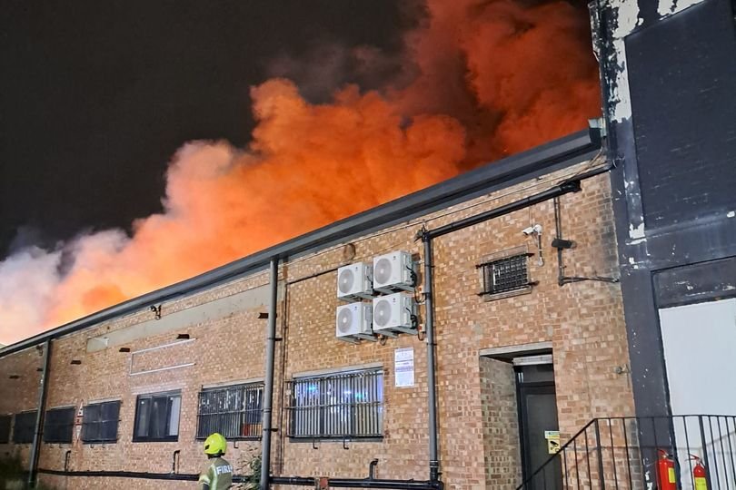 Fire engines and emergency services at the scene of a major fire in Brent, where 70 people were evacuated in the middle of the night, with firefighters working to contain the blaze and prevent further damage