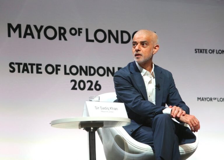 Sadiq Khan, the Mayor of London, speaking out against the Great Israeli Real Estate event, which has been accused of promoting Israeli settlements in the West Bank, a highly contentious issue in the Israeli-Palestinian conflict, with many arguing that the settlements hinder the peace process and are illegal under international law