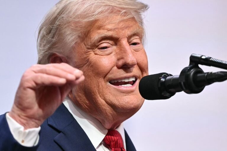 Donald Trump speaking at the G7 summit, with a concerned expression on his face, as the international community analyses his behaviour and words on the Iran war controversy
