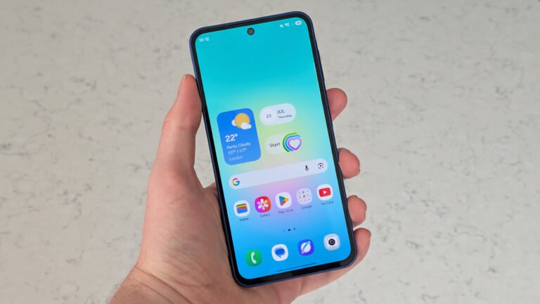 Samsung Galaxy A27 5G phone in blue