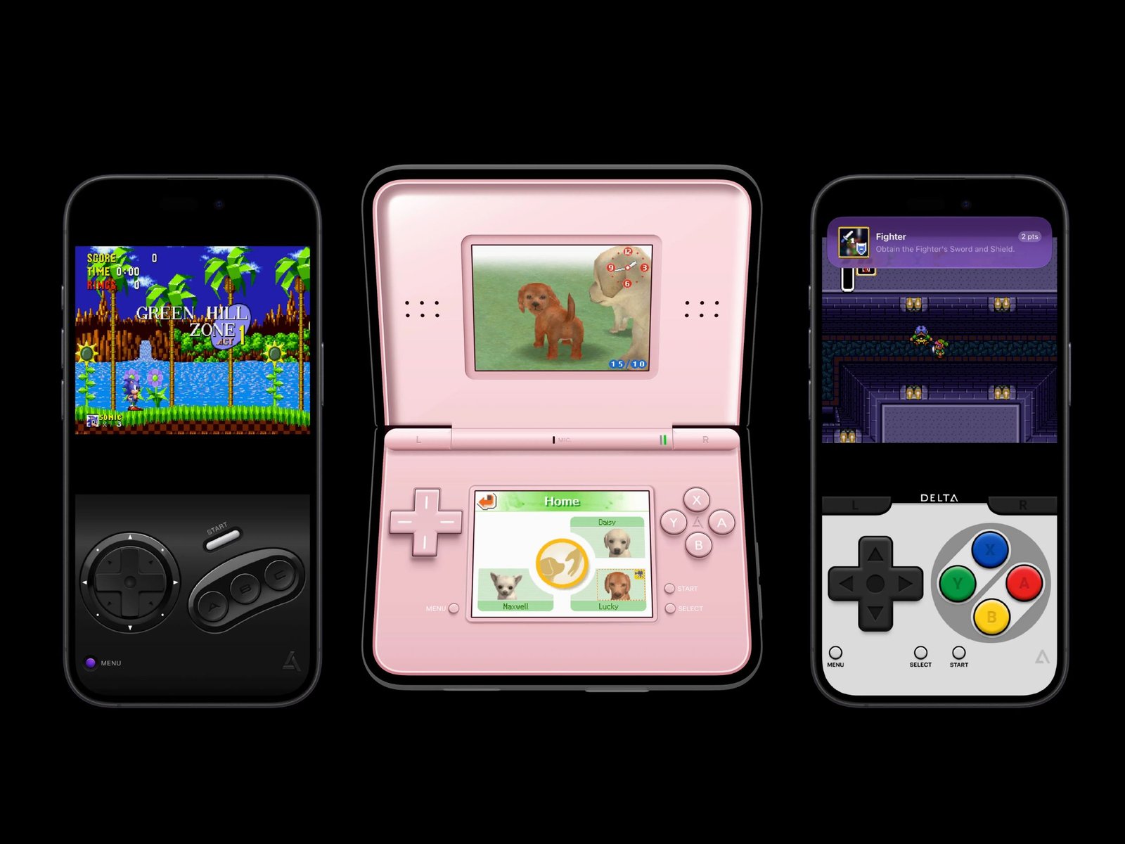 iPhone Duo with Nintendo DS games