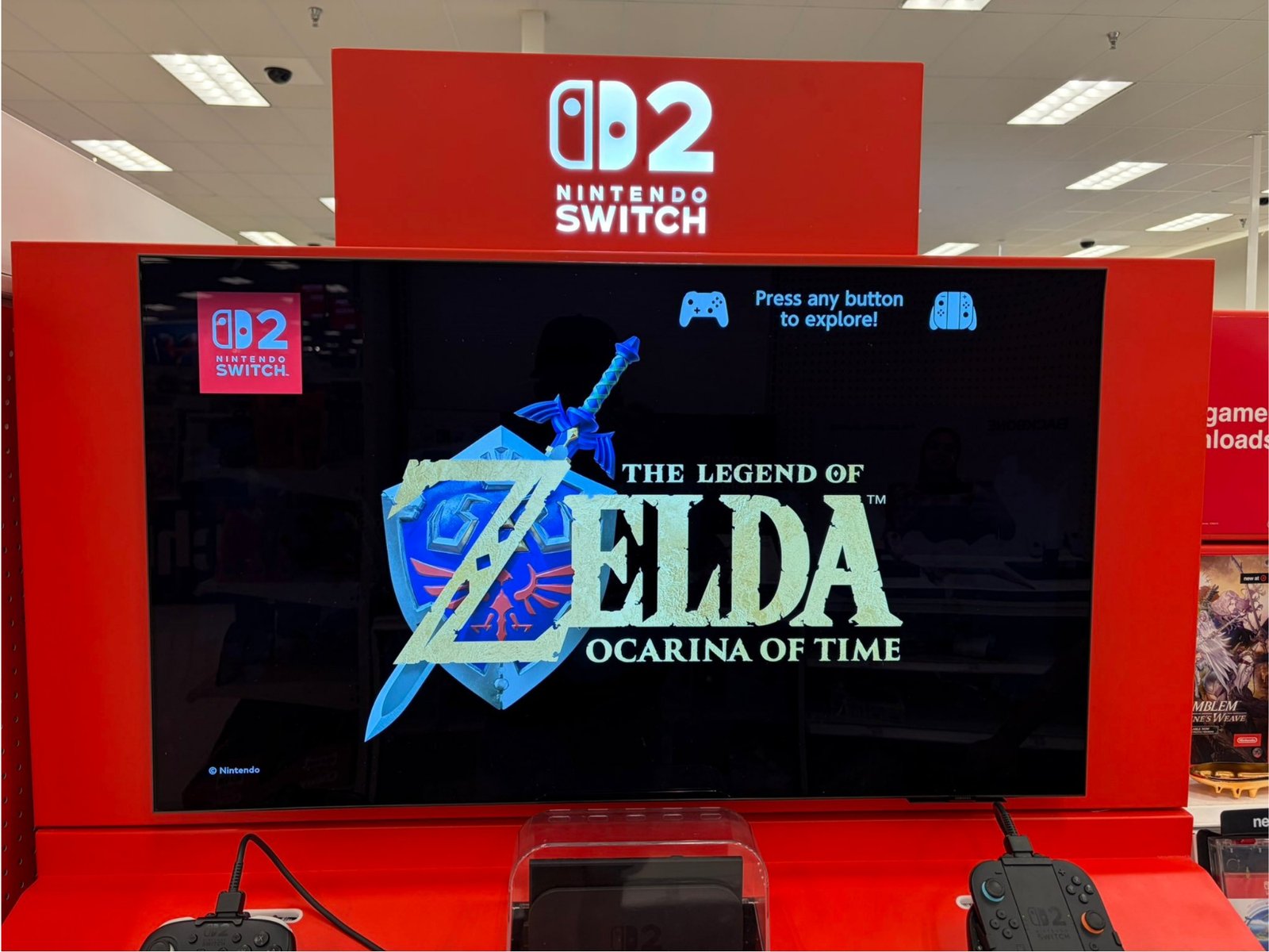Nintendo Switch 2 kiosk with Zelda game