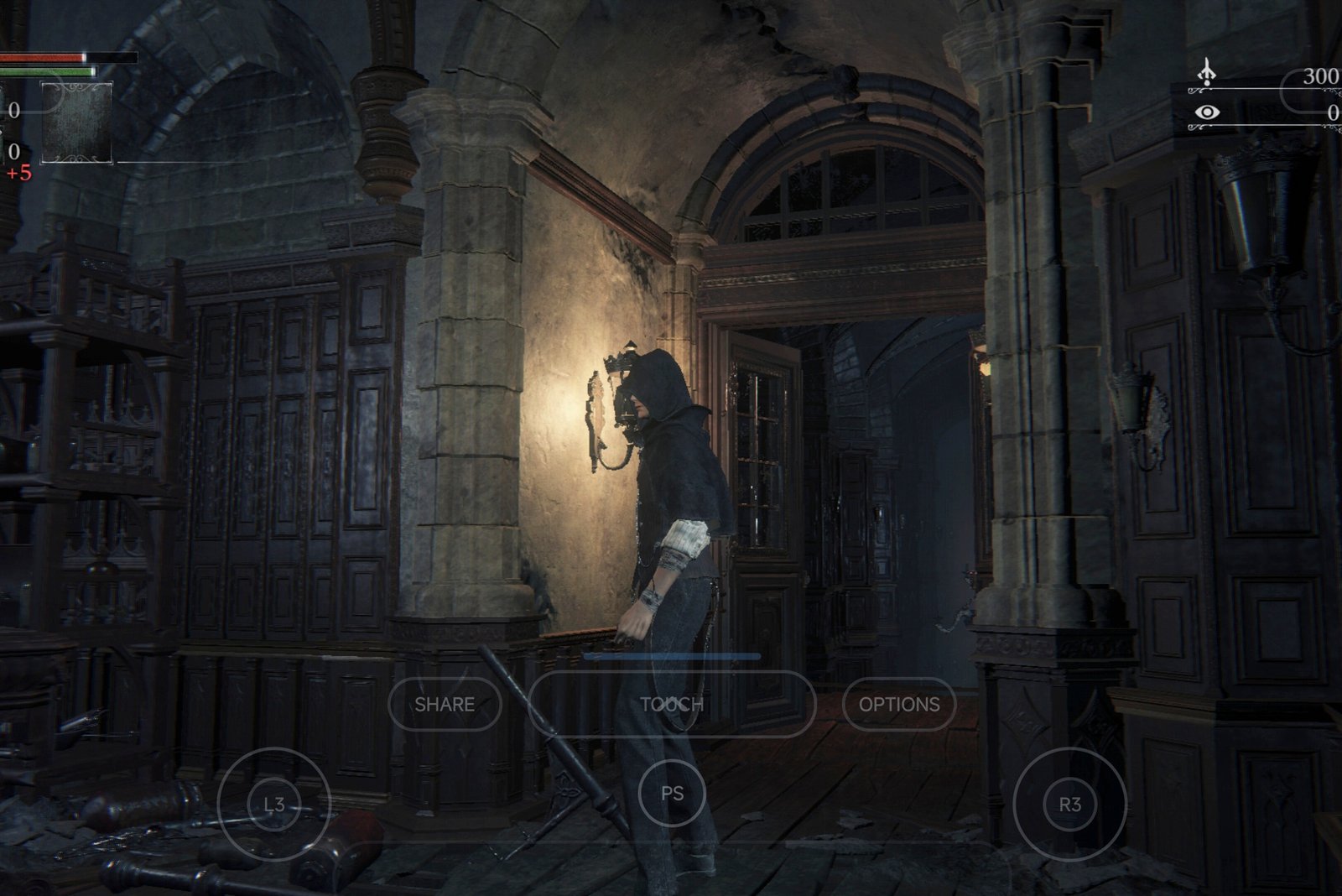 iPhone running Bloodborne game
