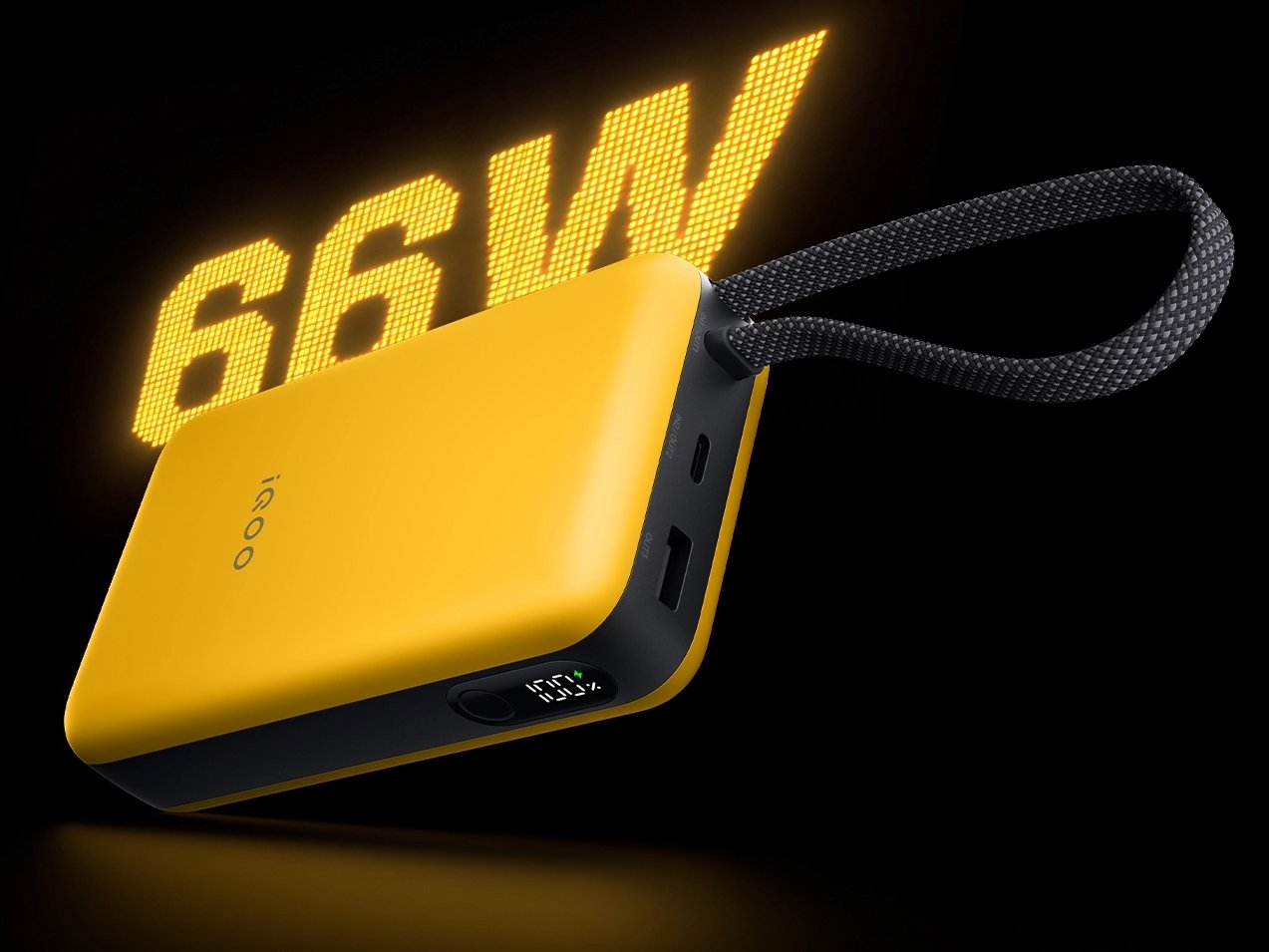 iQOO power bank with built-in cable