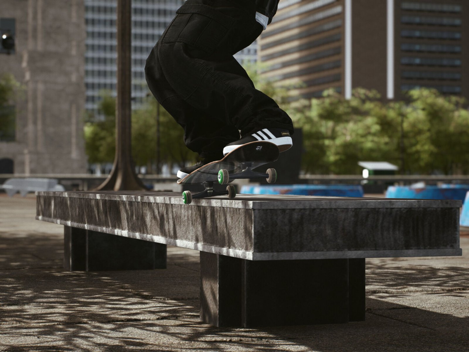 Skateboarder in action