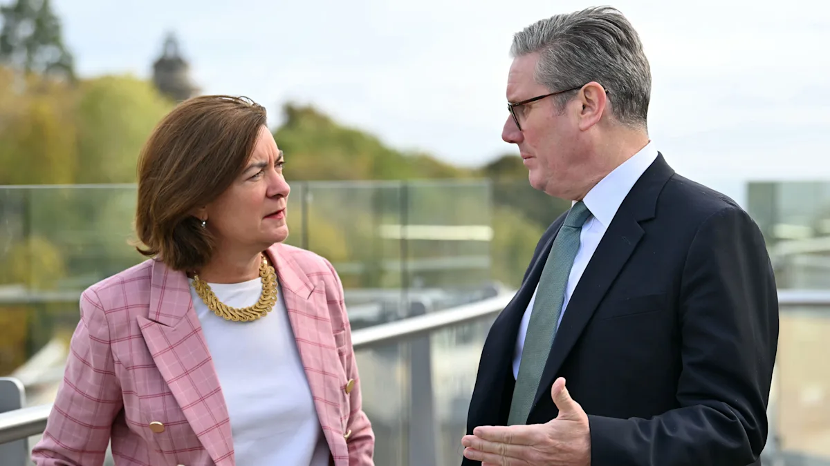 Keir Starmer, the Labour party leader, standing at a podium, preparing to make his first public appearance since the council elections U-turn, with a mix of supporters and critics in the audience, awaiting his address with great interest and anticipation, as the party's behaviour and direction are under the microscope