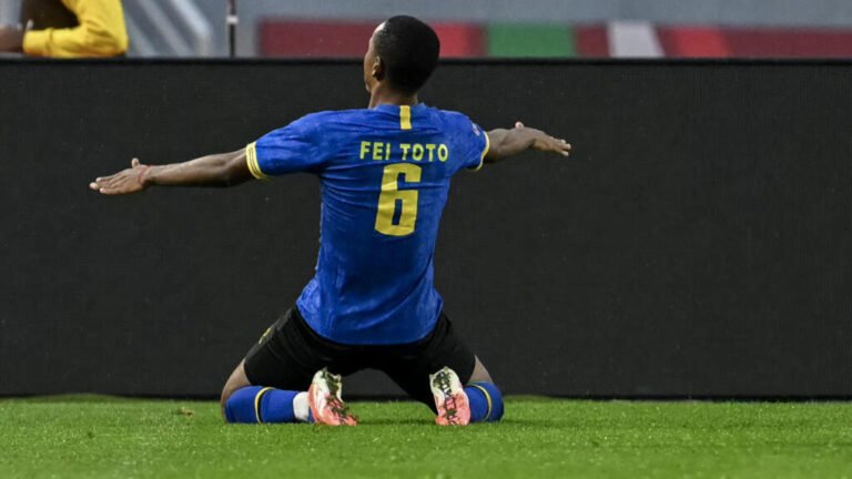 Uganda football team in action