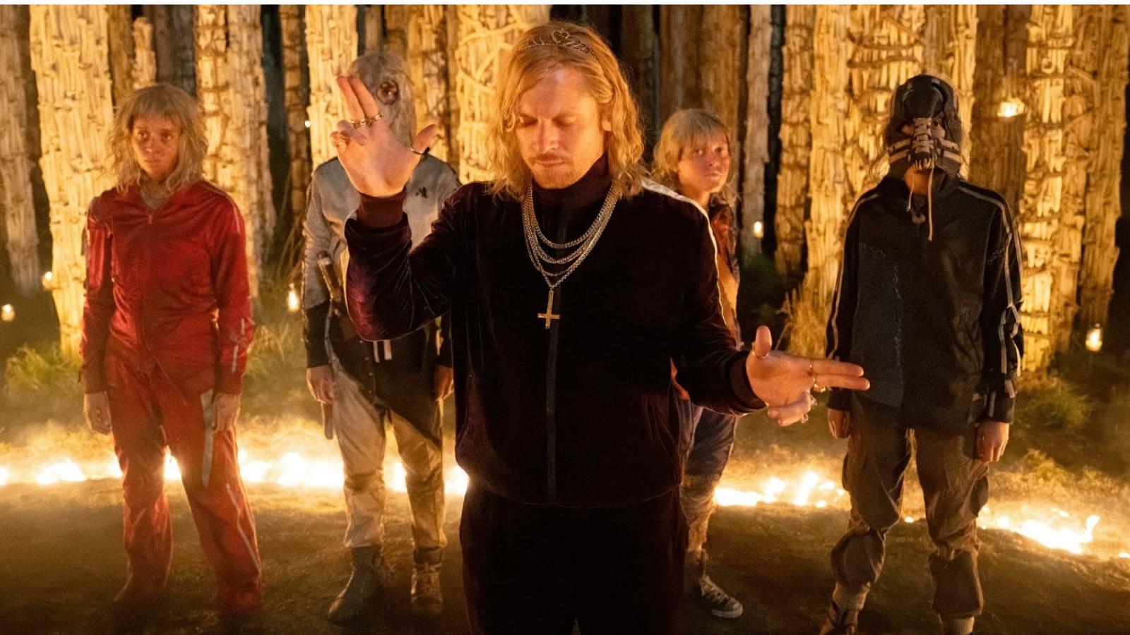 A thrilling image of a zombie from 28 Years Later: The Bone Temple, with a dark and ominous background, highlighting the film's tense atmosphere and the zombie's grotesque behaviour, with a focus on the primary keyword 'zombie film series'