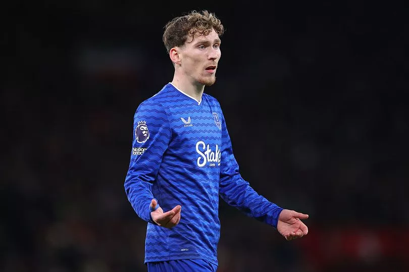 James Garner in action for Everton