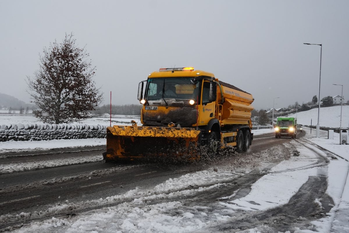 Snow and ice in the UK countryside